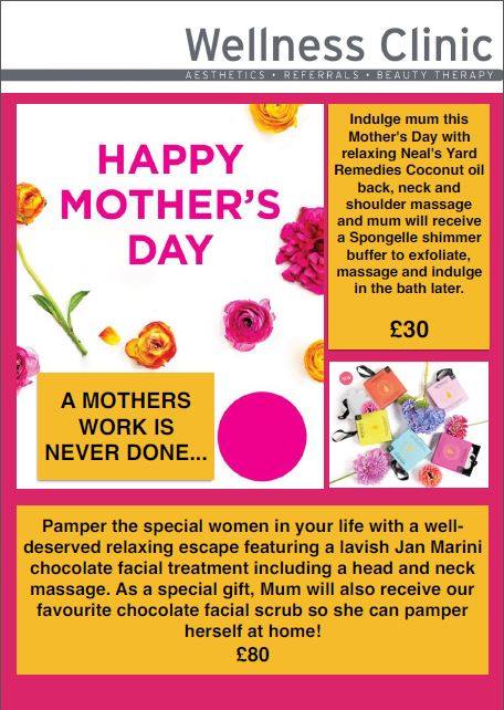 Mothers Day Treatments at the Wellness Clinic Chelmsford Essex